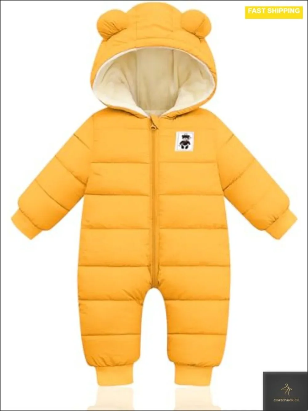 Baby Winter Snowsuit Hooded Zip Jumpsuit Warm Toddler Coat